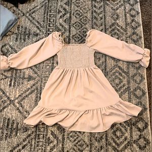 Tan long sleeve casual dress